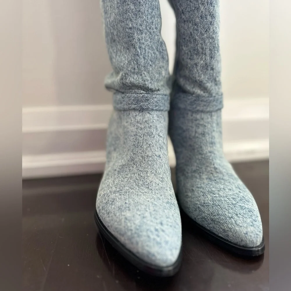 Isabel Marant BNIB Learon Denim Over-the-Knee Boots Size 37 - Picture 14 of 14